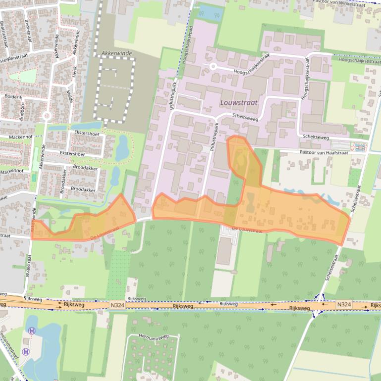 Kaart van postcodegebied 5374CE.