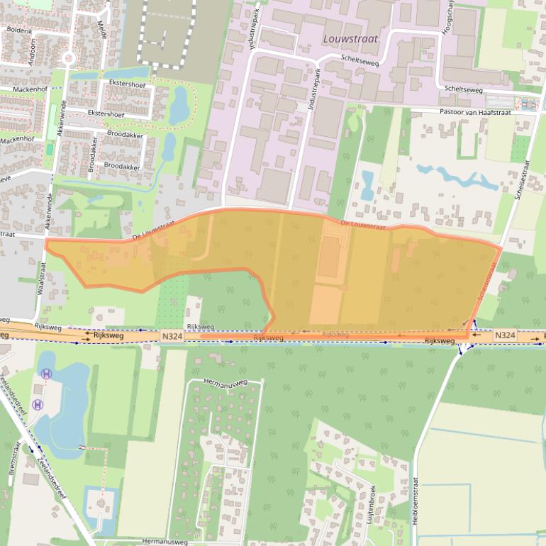 Kaart van postcodegebied 5374CG.