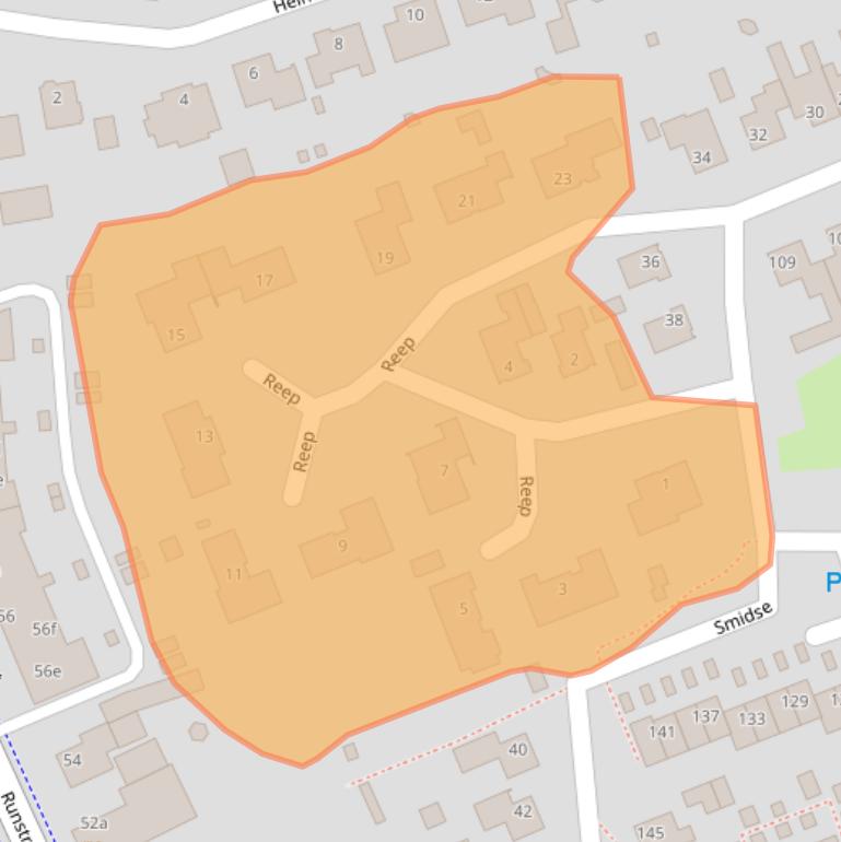 Kaart van postcodegebied 5374CX.