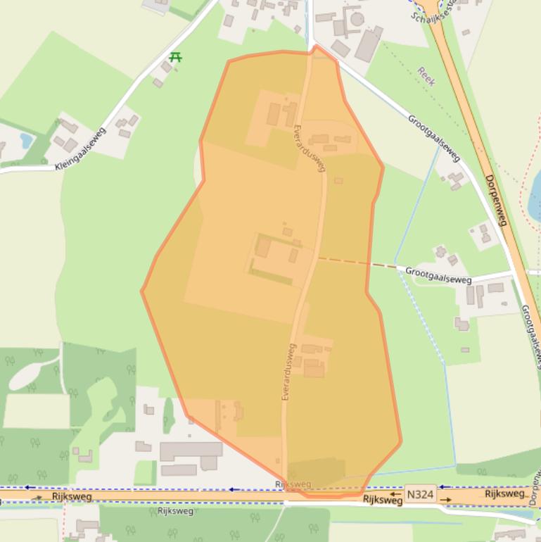 Kaart van postcodegebied 5374CZ.