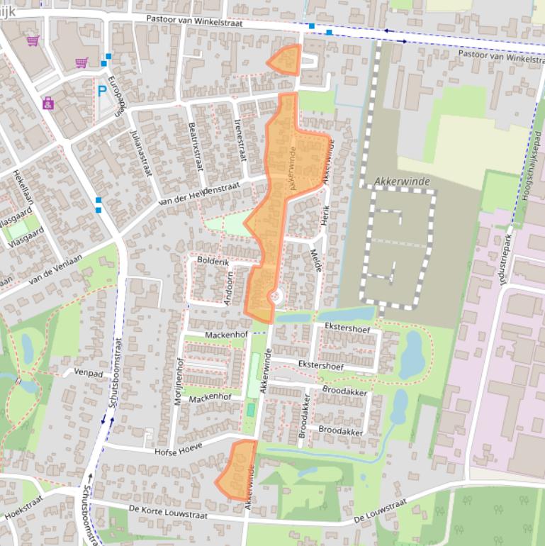 Kaart van postcodegebied 5374DB.