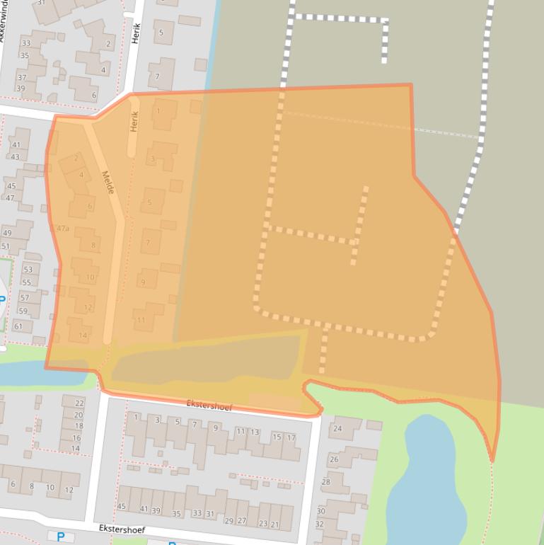 Kaart van postcodegebied 5374DD.