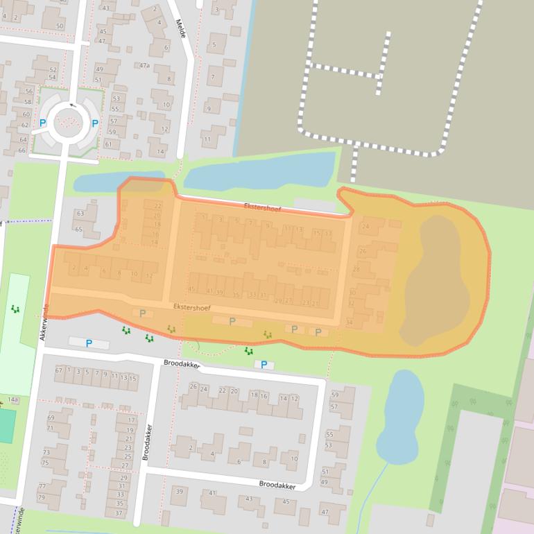 Kaart van postcodegebied 5374DL.