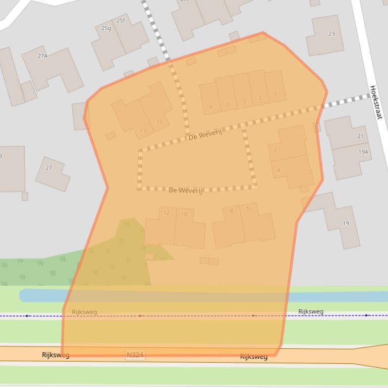 Kaart van postcodegebied 5374EZ.