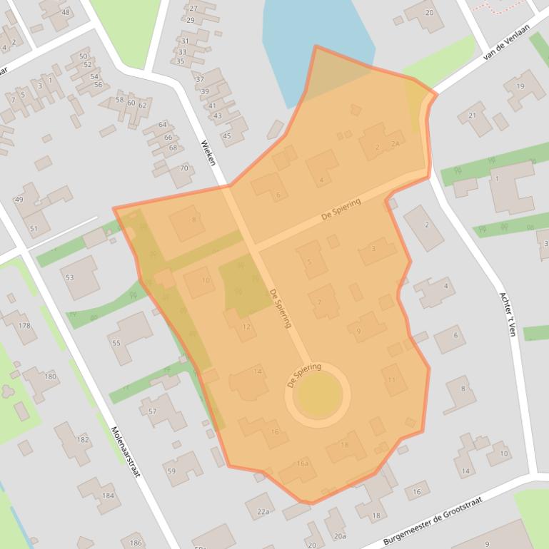 Kaart van postcodegebied 5374GL.