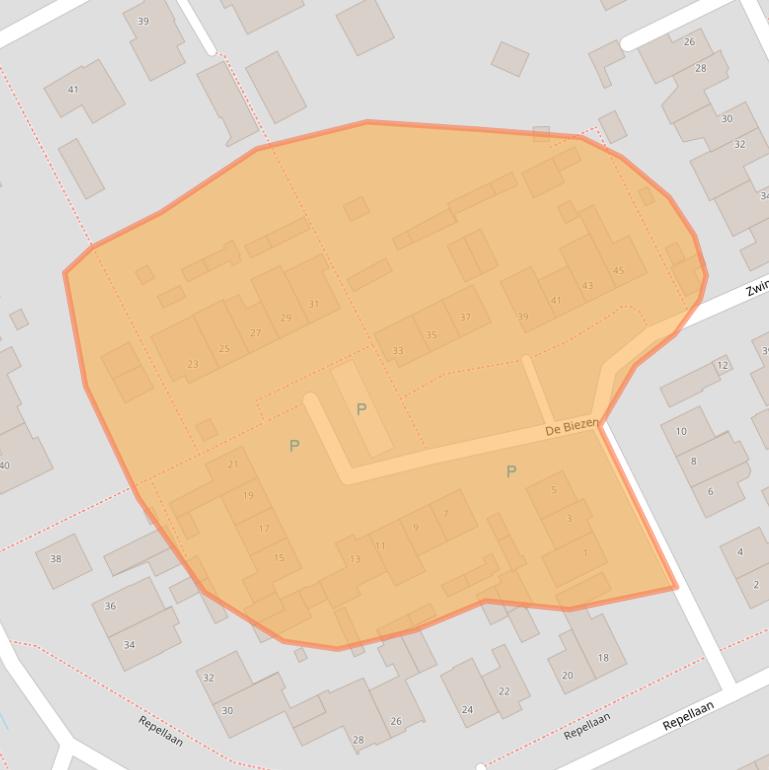 Kaart van postcodegebied 5374GV.