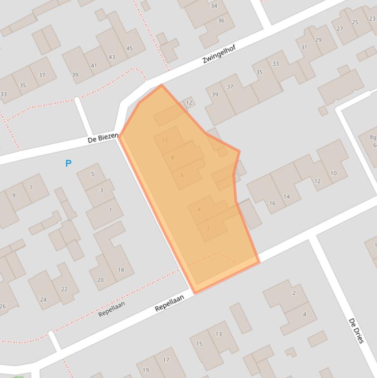 Kaart van postcodegebied 5374GW.