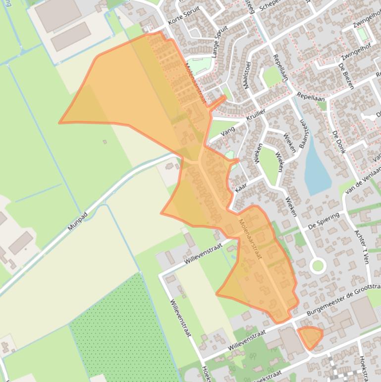 Kaart van postcodegebied 5374GX.
