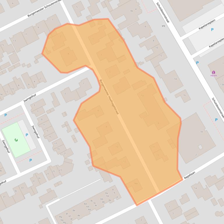 Kaart van postcodegebied 5374GZ.