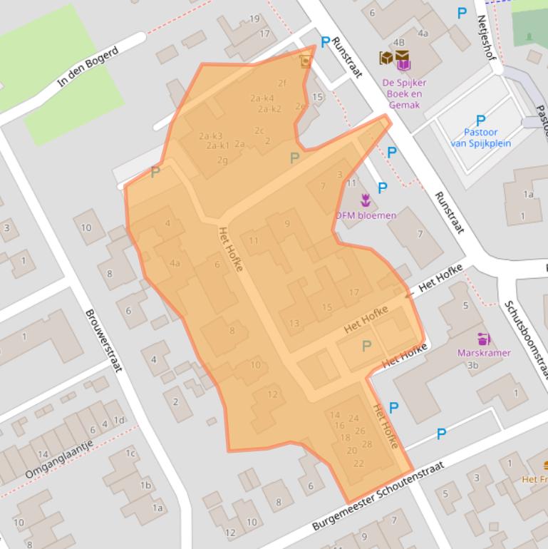 Kaart van postcodegebied 5374HE.