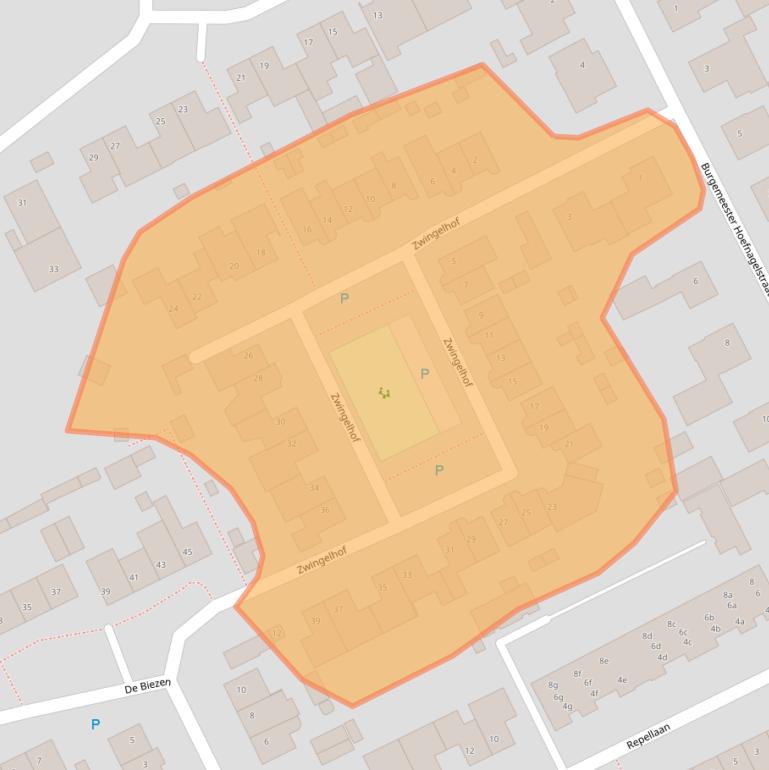 Kaart van postcodegebied 5374HZ.