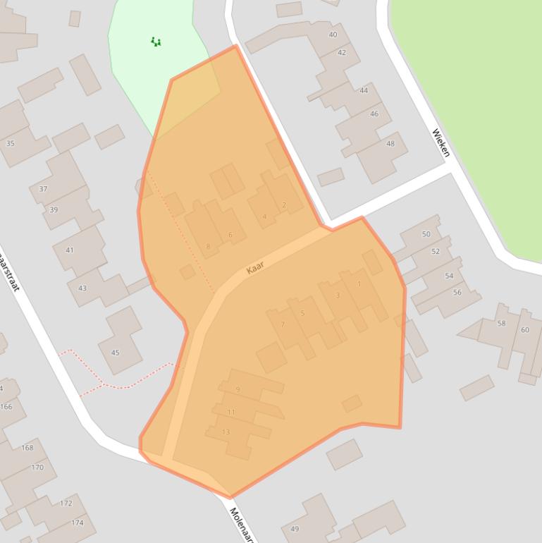 Kaart van postcodegebied 5374JX.