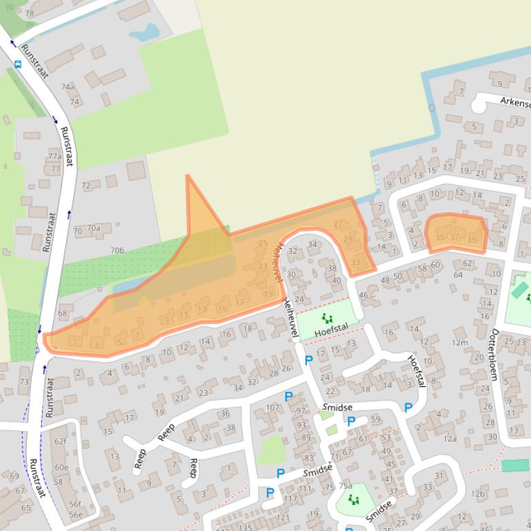 Kaart van postcodegebied 5374MB.