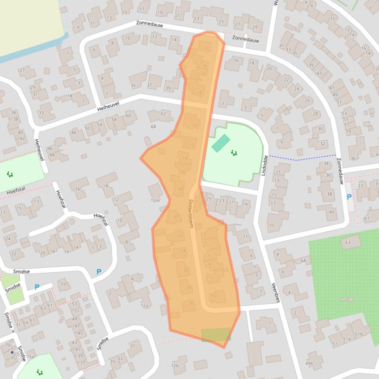 Kaart van postcodegebied 5374MD.