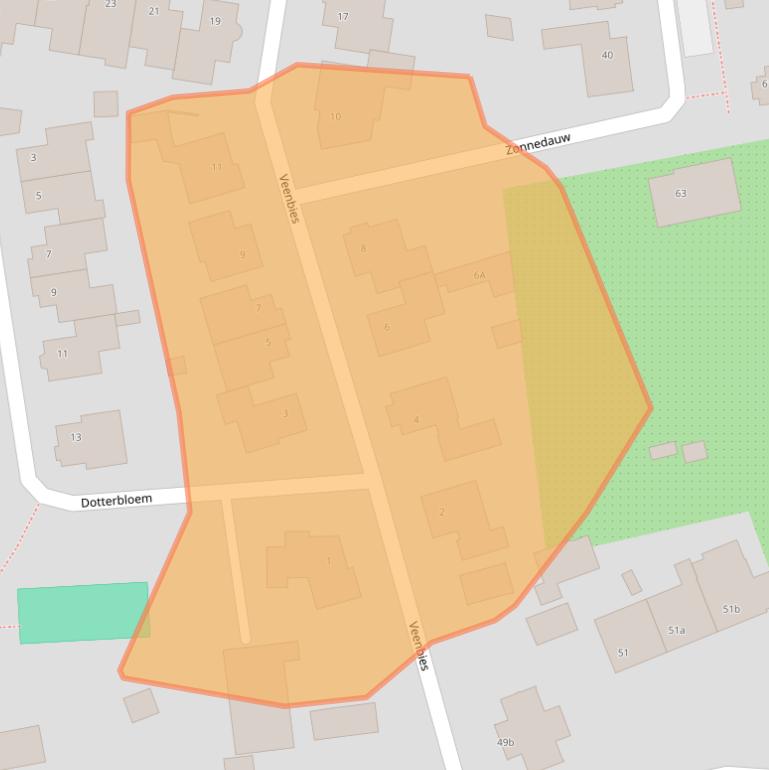 Kaart van postcodegebied 5374MG.