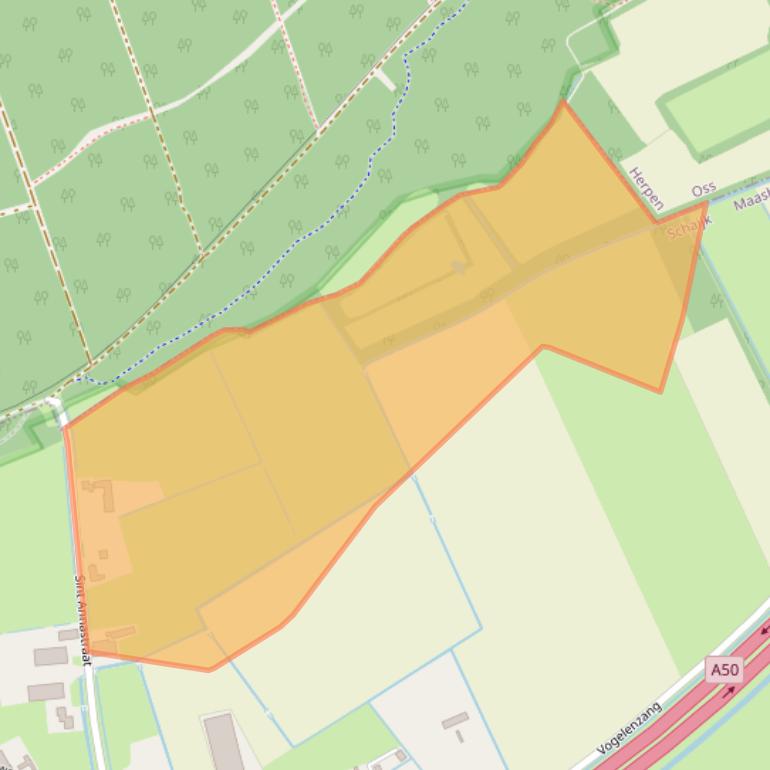 Kaart van postcodegebied 5374NH.