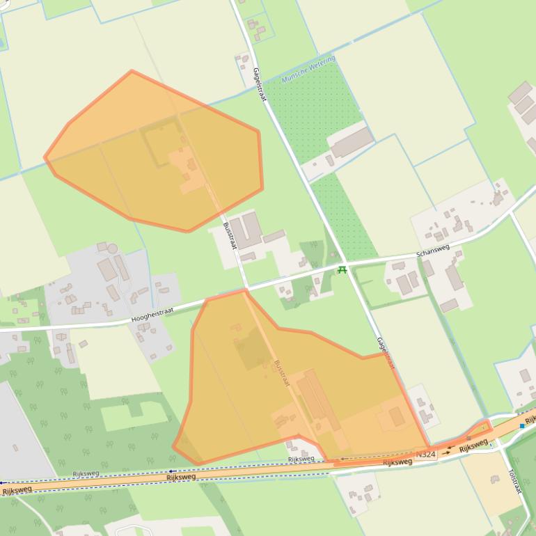 Kaart van postcodegebied 5374NW.