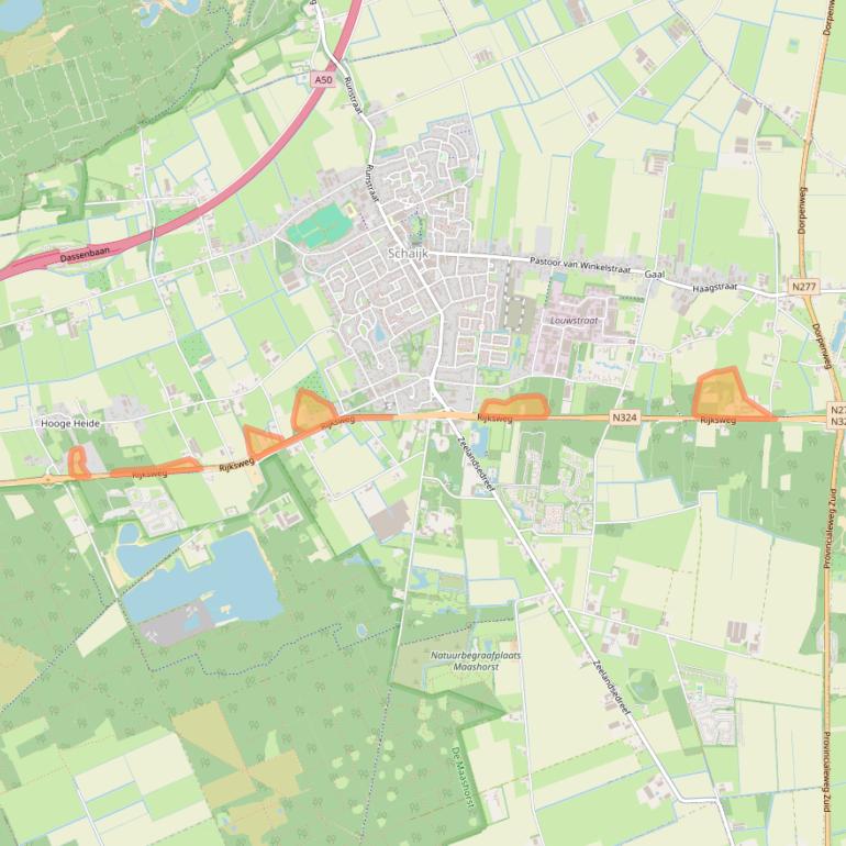 Kaart van postcodegebied 5374RA.
