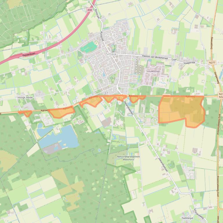 Kaart van postcodegebied 5374RB.