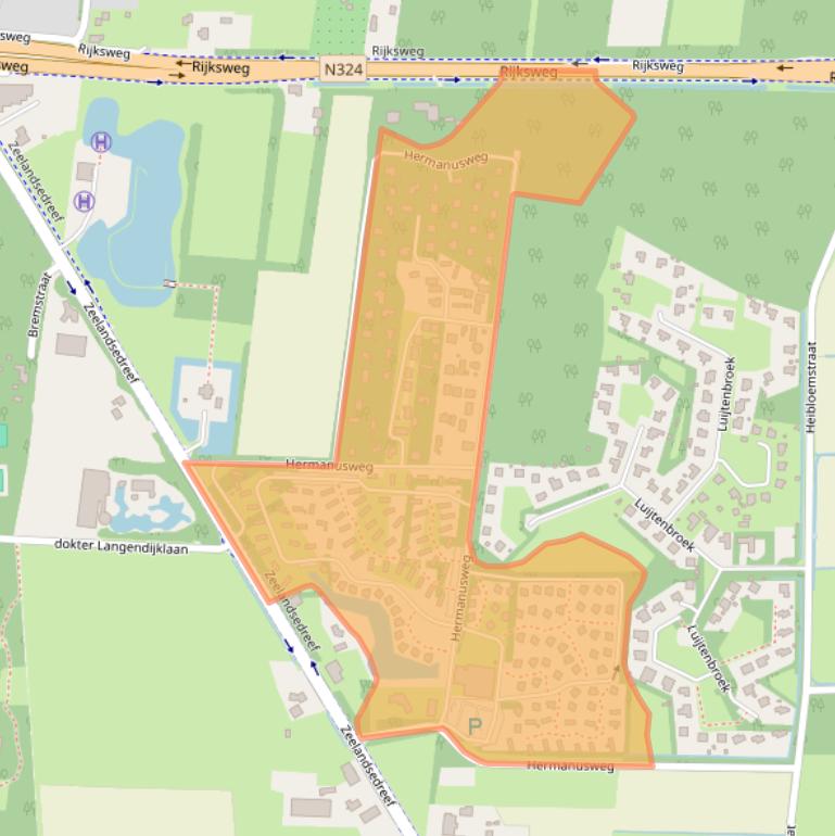 Kaart van postcodegebied 5374RW.