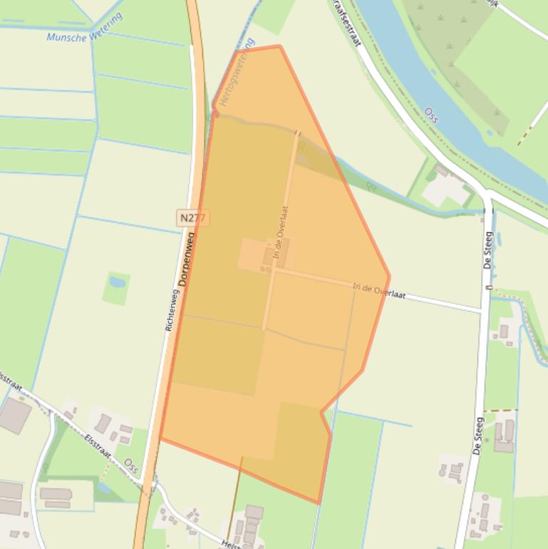 Kaart van postcodegebied 5375BL.