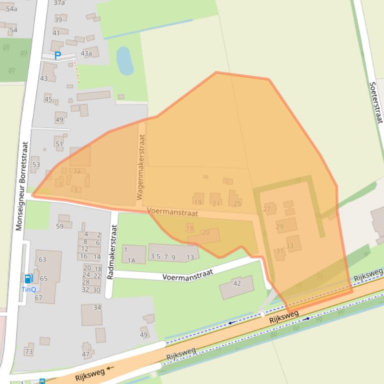 Kaart van postcodegebied 5375CA.