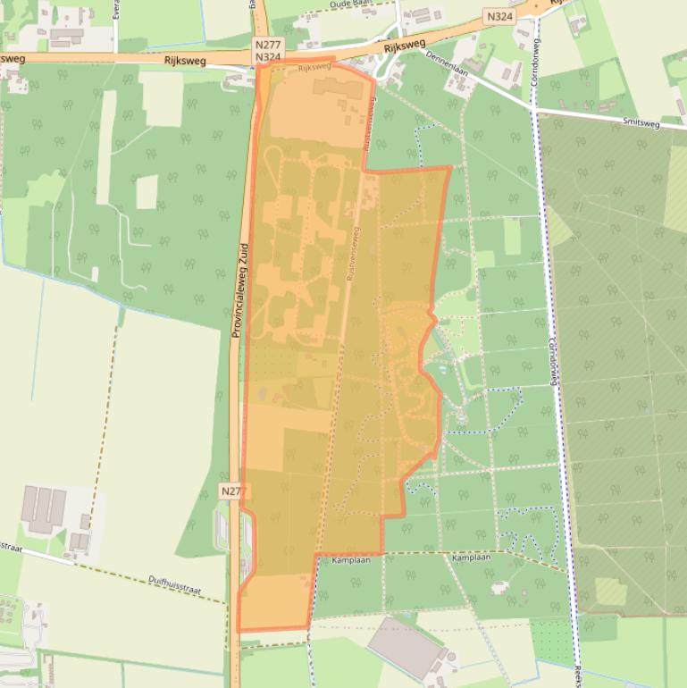 Kaart van postcodegebied 5375KW.