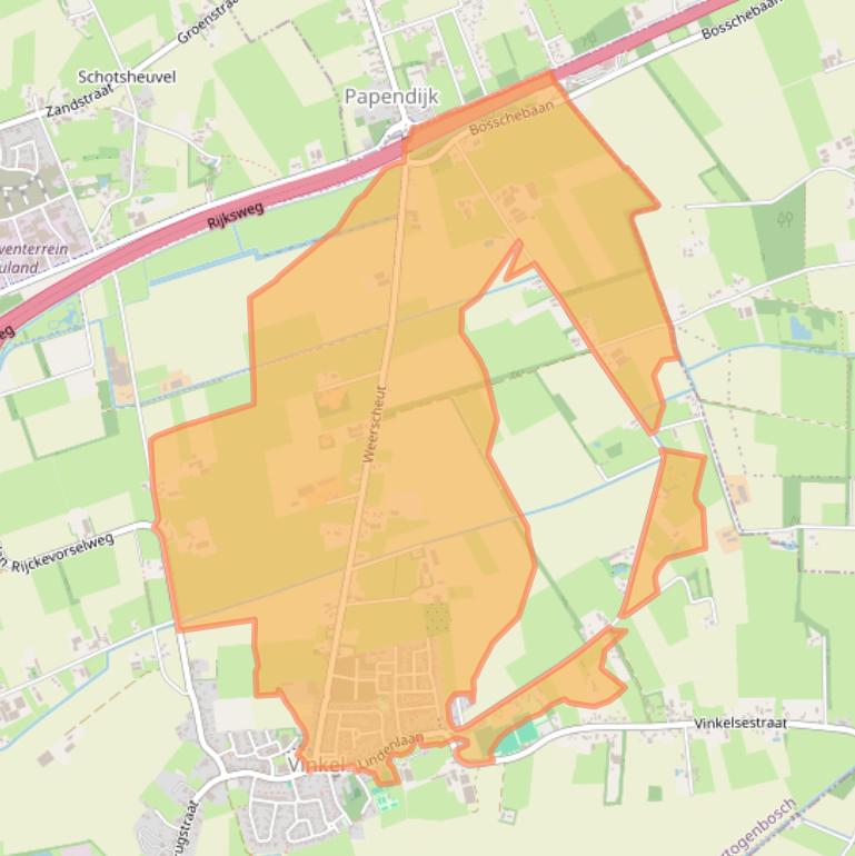 Kaart van postcodegebied 5381.