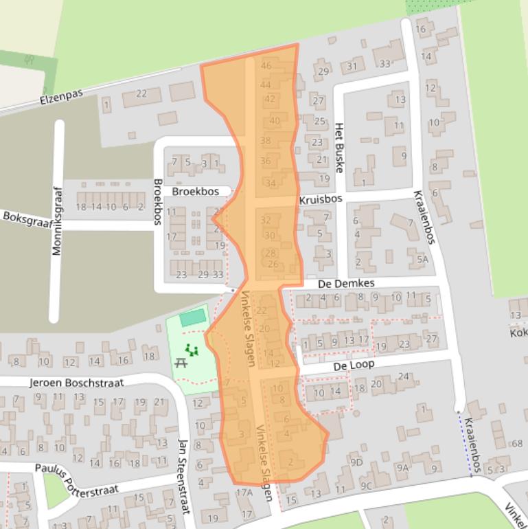 Kaart van postcodegebied 5381EA.