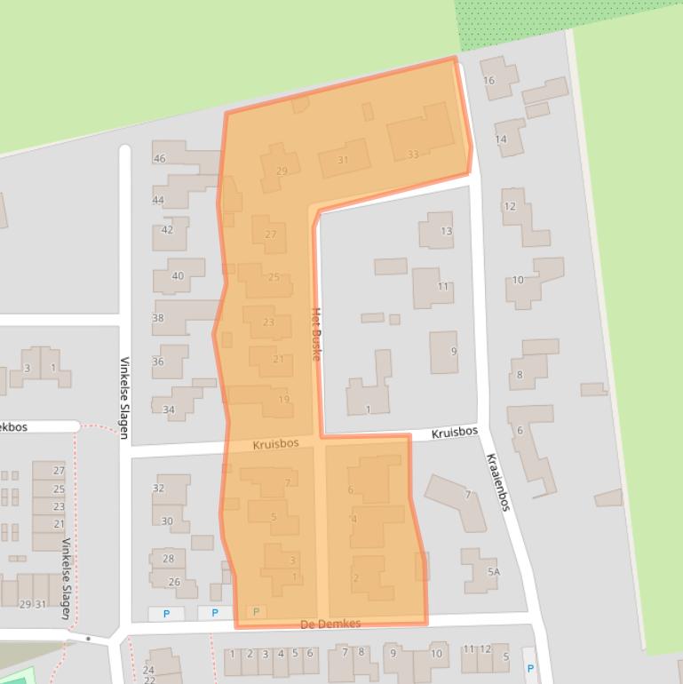 Kaart van postcodegebied 5381EE.