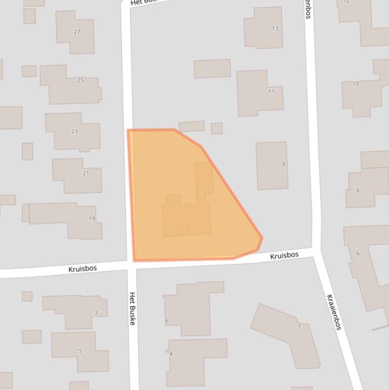 Kaart van postcodegebied 5381EG.