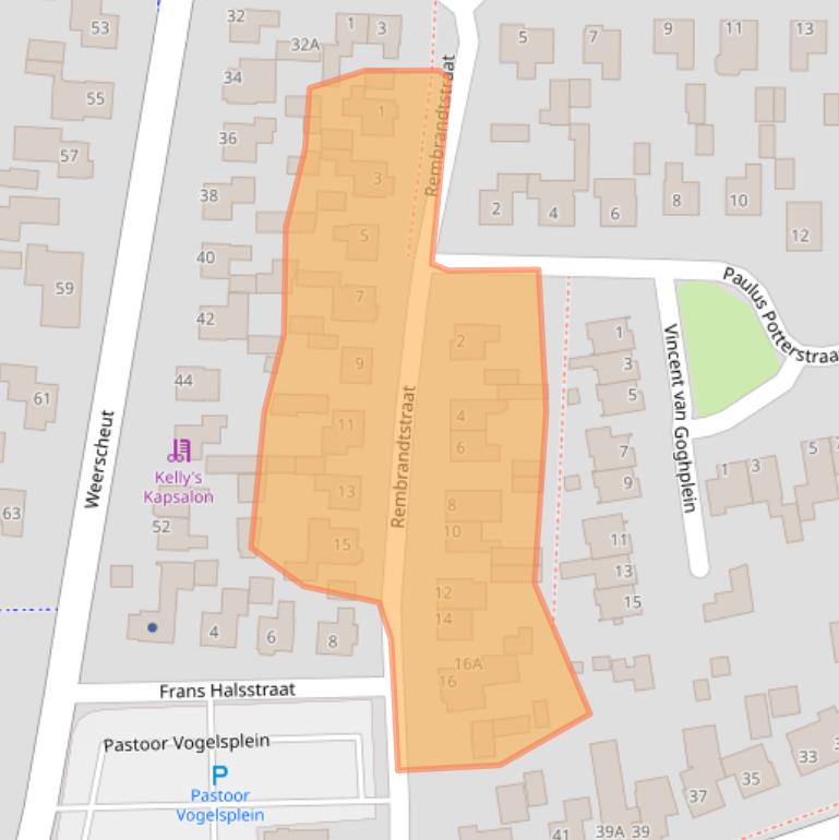 Kaart van postcodegebied 5381GB.