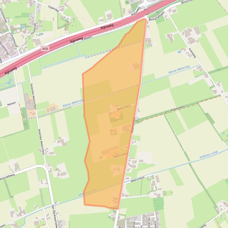 Kaart van postcodegebied 5381GS.