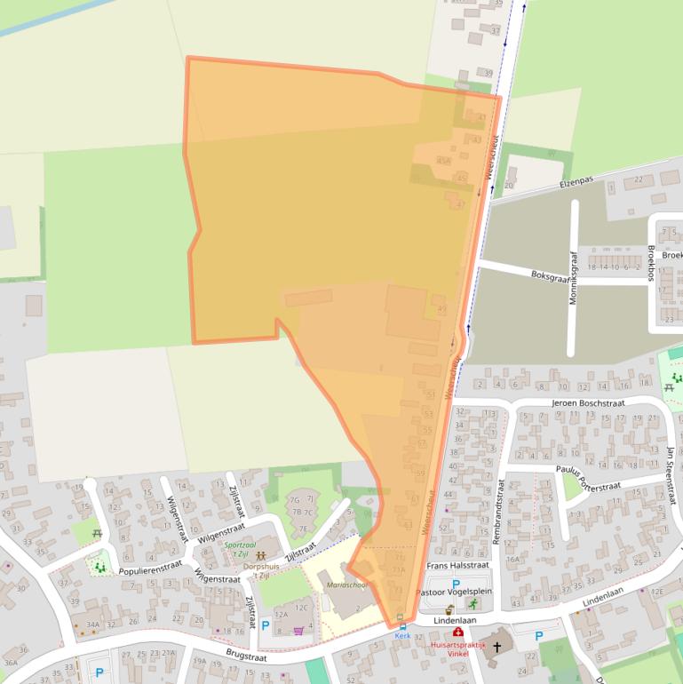 Kaart van postcodegebied 5381GT.