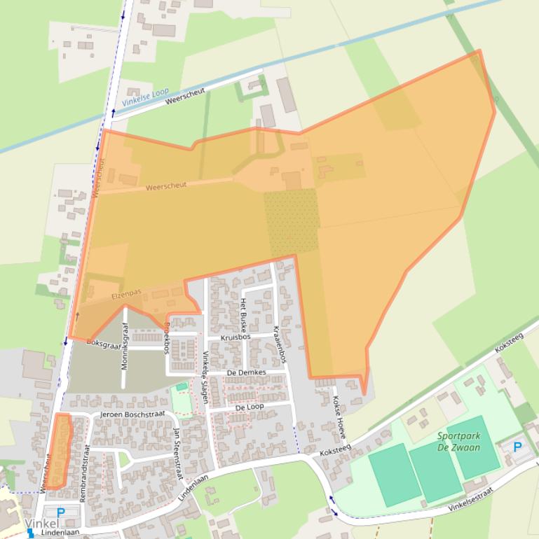 Kaart van postcodegebied 5381GW.
