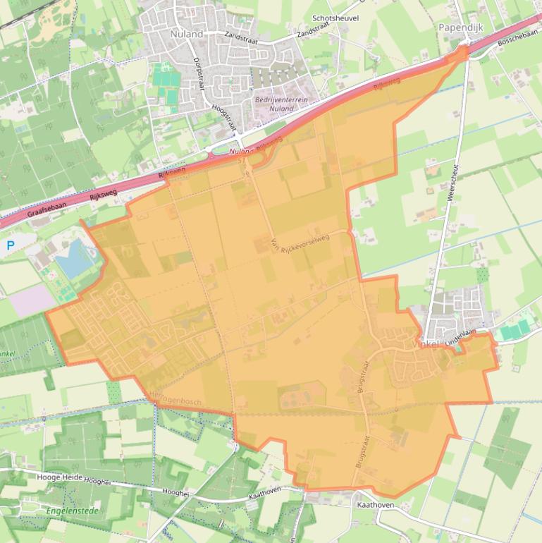 Kaart van postcodegebied 5382.