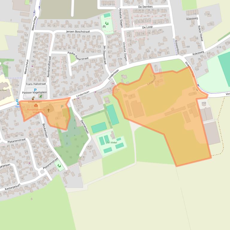 Kaart van postcodegebied 5382JA.