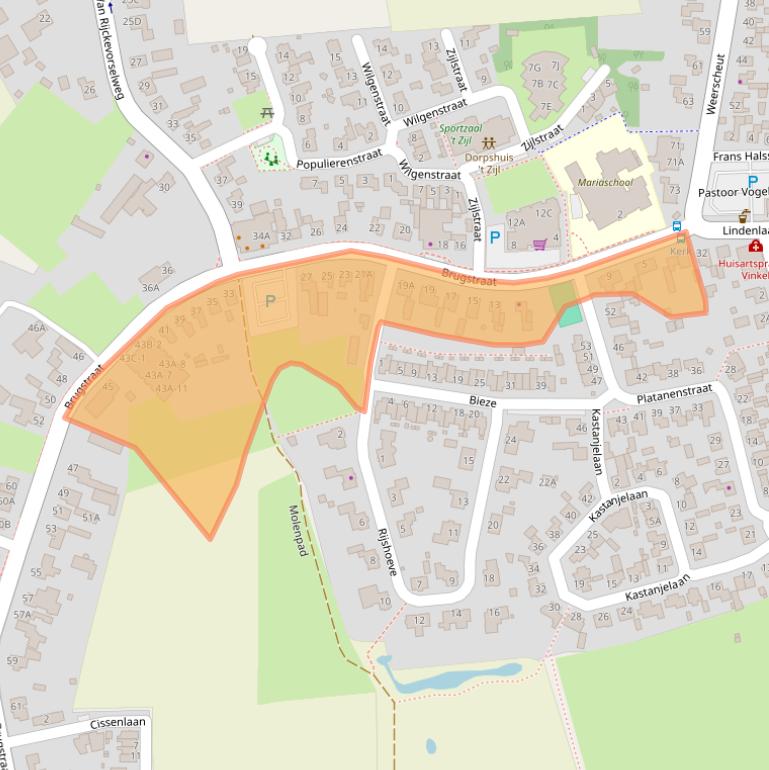 Kaart van postcodegebied 5382JB.