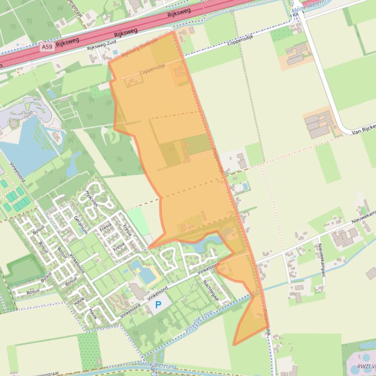 Kaart van postcodegebied 5382JT.