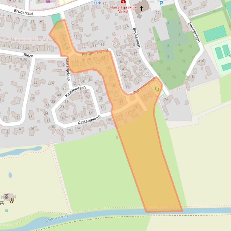 Kaart van postcodegebied 5382KA.