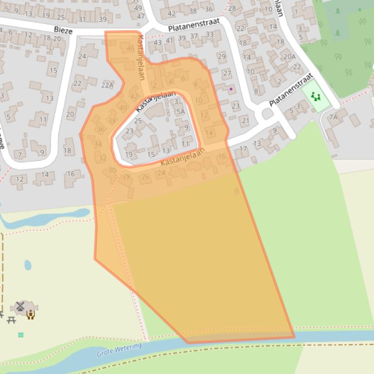 Kaart van postcodegebied 5382KD.