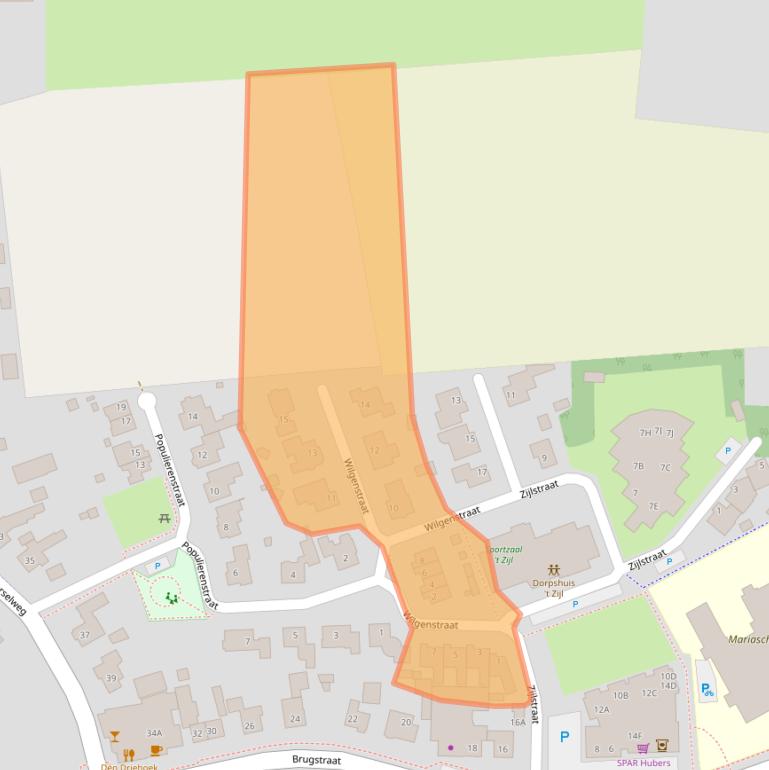 Kaart van postcodegebied 5382KH.