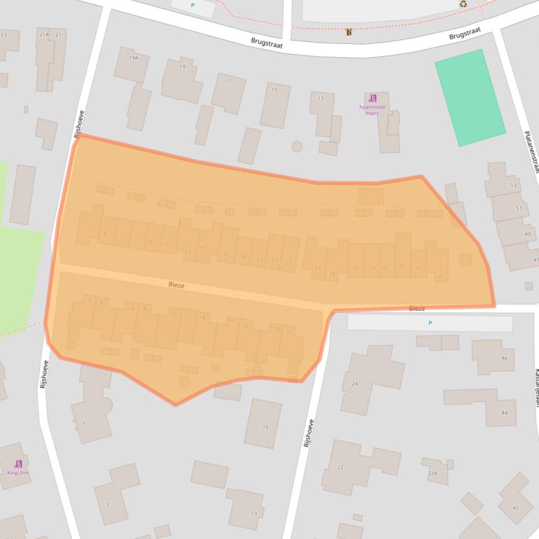 Kaart van postcodegebied 5382KZ.