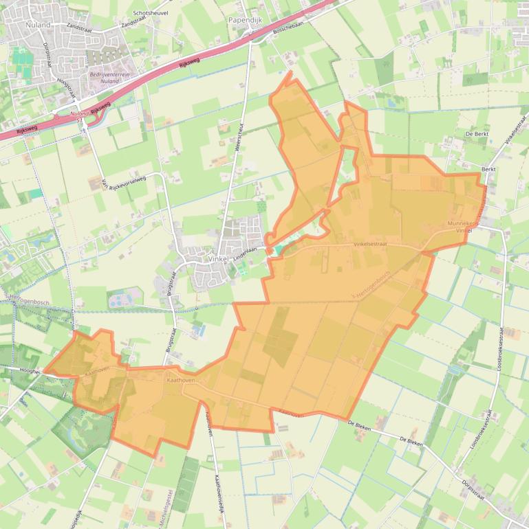 Kaart van postcodegebied 5383.