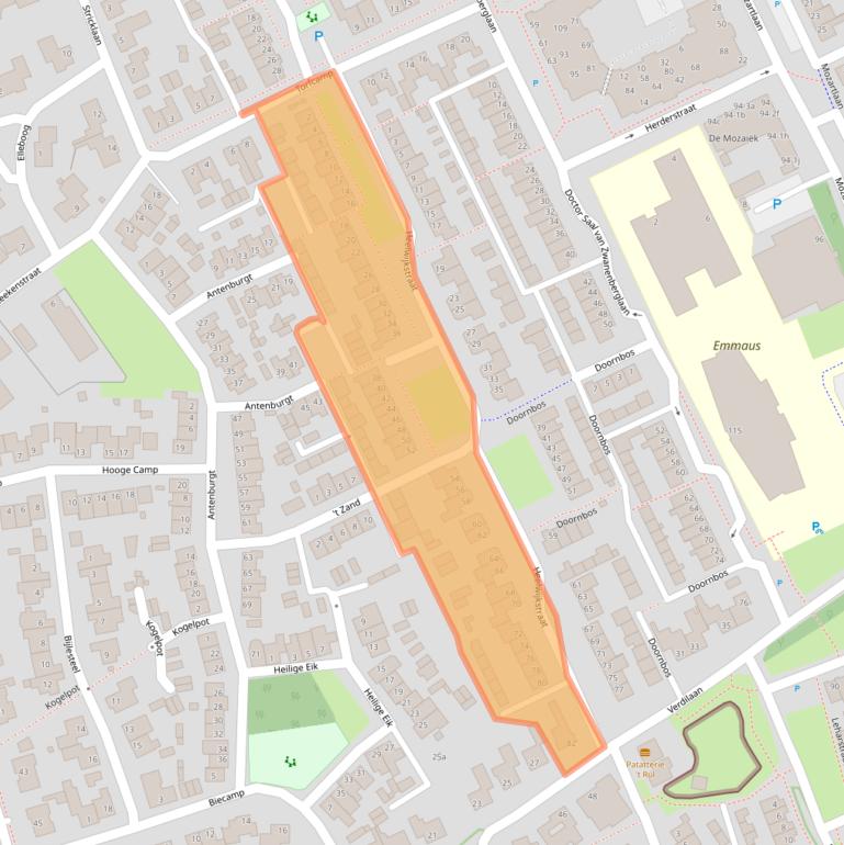 Kaart van postcodegebied 5384AS.