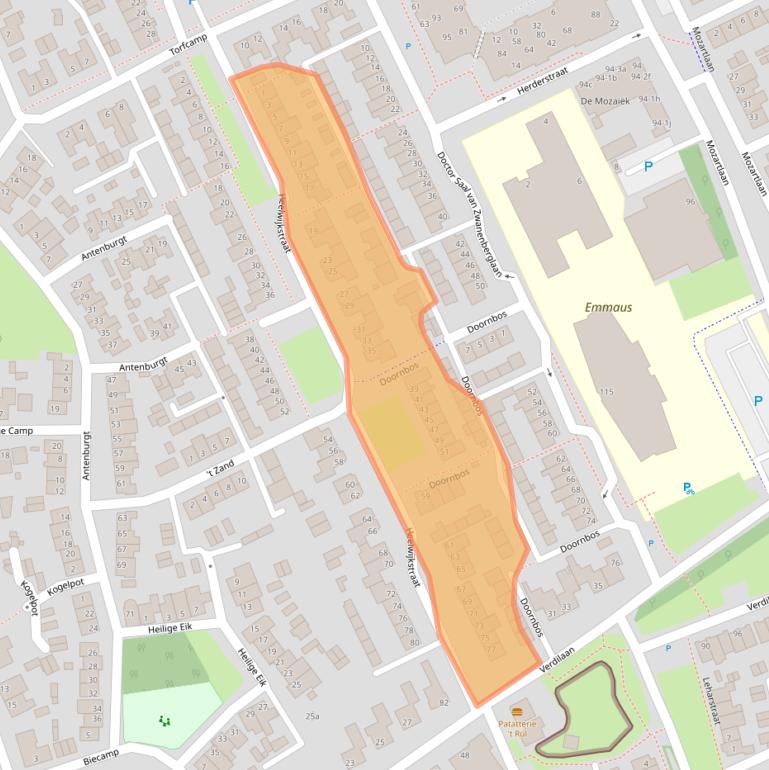 Kaart van postcodegebied 5384AW.