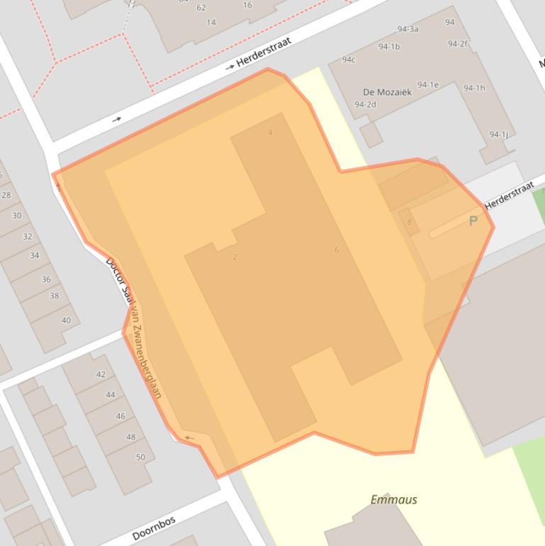 Kaart van postcodegebied 5384BS.