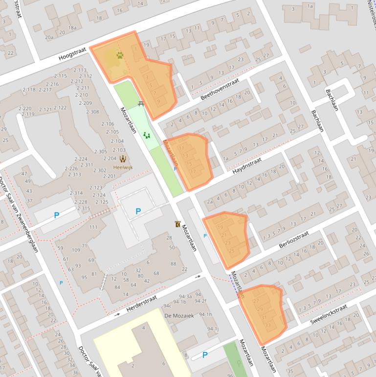 Kaart van postcodegebied 5384CD.