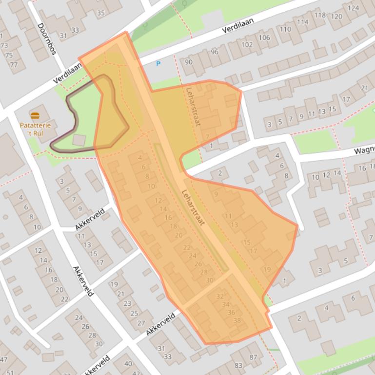 Kaart van postcodegebied 5384CS.