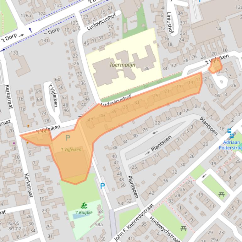 Kaart van postcodegebied 5384ER.